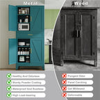 Large Metal Kitchen Pantry Cabinet with Adjustable Shelves - Freestanding Kitchen Storage Cabinet for Dining Room,Livingroom Bathroom, Hallway, Workshop, Office (Blue, 71"-1 Drawer)