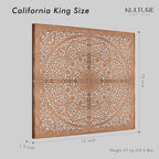 King Wood Headboard Rustic | Carved Full Head Board Only | Wooden Wall Art Full Size Bed | Wall Mount Decor King or Queen | Bed Headboard Panels