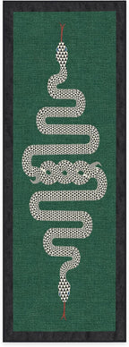 RUGGABLE x Jonathan Adler Machine Washable Modern Runner Rug – Venom Emerald 2.5x7, Stain-Resistant, Non-Slip – Washable Rug for Hallway, Entryway, Living Room & Kitchen–with Cushioned Pad