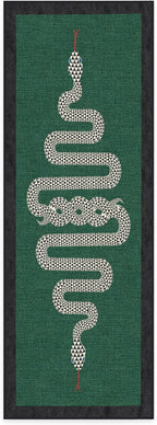 RUGGABLE x Jonathan Adler Machine Washable Modern Runner Rug – Venom Emerald 2.5x7, Stain-Resistant, Non-Slip – Washable Rug for Hallway, Entryway, Living Room & Kitchen–with Standard Pad