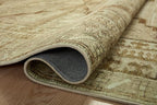 Loloi Magnolia Home by Joanna Gaines Sinclair Collection SIN-02 Khaki/Tobacco 2'-3" x 3'-9", .25" Pile Height, Machine Washable, Accent Rug
