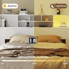 Apicizon 65" Queen Size Storage Headboard, Wood Headboard with Charging Station, Queen with Power Outlets, Ajustable LED Lights for Bedroom, White