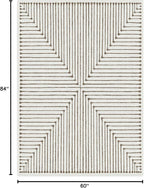 RUGGABLE x Jonathan Adler Machine Washable Modern Area Rug – Inkdrop Camel & Ivory 5x7, Stain-Resistant, Non-Slip – Medium Rugs for Living Room, Bedroom, Hallway, Entryway & Office–with Standard Pad