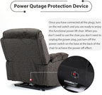 27in Extra Wide Power Lift Recliner Chair for Big Tall with Extended Footrest Heat Massage, Oversized Electric Lift Recliner Chairs for Adults Elderly Seniors, Arm Storage & Cup Holders