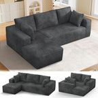 108” Cloud Sectional Couch, Modular Sectional Sofa with Deep Seat, Corduroy Boneless Couches with Chaise for Living Room Bedroom, No Assembly Required