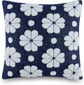 Kate Spade New York Spade Floral Decorative Pillow, 20" x 20" Throw Pillow for Bed or Sofa, Textured Polyester and Cotton Blend Cover, Navy, 20 x 20