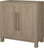 Henn&Hart 28" Wooden Accent Cabinet, Modern Sideboard Buffet Cabinet with 2 Doors and an Adjustable Shelf for Living Room, Dining Room, Bedroom or Entryway, Antiqued Gray Oak