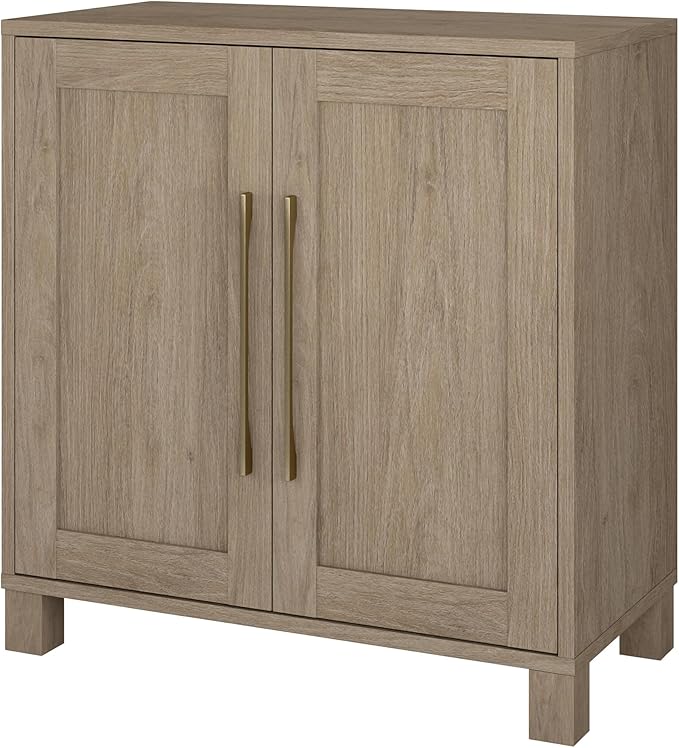Henn&Hart 28" Wooden Accent Cabinet, Modern Sideboard Buffet Cabinet with 2 Doors and an Adjustable Shelf for Living Room, Dining Room, Bedroom or Entryway, Antiqued Gray Oak