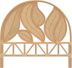 Kouboo Palm Springs Rattan Headboard for Twin Size Beds Natural Boho Style with Intricate Palm Leaf Pattern and Arch Perfect for Coastal Beach Bedroom Made from Rattan 42 in Wide from