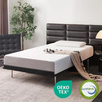 Amazon Basics Memory Foam Mattress, Soft Plush Feel, 10 Inch, Full, White/Grey