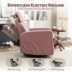 Power Swivel Recliner Chairs for Adults, Electric Glider Rocking Chair Nursery, Glider Recliner Nursery Chair with Classified Side Pocket, Nursery Rocking Chairs with USB and Type-C Ports