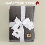 UGG Bliss Throw Blanket Plush Soft Fleece Fluffy Blankets for Bed or Couch Oversized Warm Reversible Machine Washable Medium Weight Home Decor Giftable Throw, 50-inch x 70-inch, Charcoal Grey