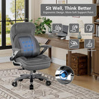 Big and Tall Office Chair, 600lbs Heavy Duty Desk Chair with 5D Arms, Adjustable Lumbar Support & Height, Tilt Function, PU Leather High Back Ergonomic Executive Computer Chair with 3'' Silent Casters