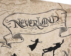 Northwest Disney's Peter Pan Neverland Map Compass Tapestry for Bedroom Wall Hanging for Living Room Dorm Home Decor 40"x35"