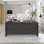 100.4" U-Shaped Executive Computer Desk with Lockable File Cabinets, Large Home Office or Business Workstation with Drawers, Cable Management (Gray)