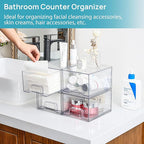 Vtopmart 12 Pack Small Clear Stackable Storage Drawers,Acrylic Bathroom Makeup Organizer,Plastic Storage Bins For Vanity, Undersink, Kitchen Cabinets, Pantry, Home Organization