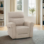 MCombo Dual Motor Power Lift Recliner Chair with Massage and Heat for Elderly, USB Ports, Lay Flat, Fabric 7666 (Beige)