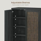 SICOTAS Rattan Shoe Storage Cabinet - Modular Shoe Cabinets with Door Tall Large Shoe Cabinet Storage for Entryway - 31.2" Wide Modular Cabinet for Hallway, Living Room