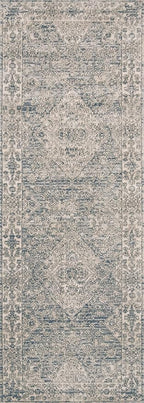 Loloi Teagan Collection TEA-04 Sky/Natural 3'-4" x 5'-7" Accent Rug, Large, Soft Neutral Rug, High-Traffic for Living Room, Bedroom, Home Office, Dining Area