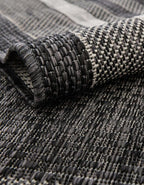 Unique Loom Outdoor Border Collection Area Rug - Soft Border (5' 1" Square, Black/ Ivory)
