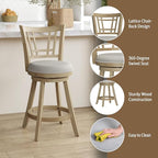 Hillsdale Fairfox 24.5" Wood Swivel Counter Height Stool, Natural