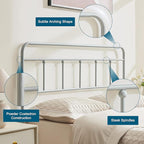 Metal King Size Headboard Only, Sturdy and Durable Iron King Headboard Adjustable Height from 34” to 44”, Victorian Vintage Bed Headboards, Farmhouse Head Board, Bed Frame Mount Grey