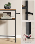 VASAGLE Console Table, 2-Tier Narrow Sofa Table with 2 Shelves, 7.9 x 39.4 x 31.5 Inches, for Living Room, Hallway, Entryway, Rustic Brown and Ink Black ULNT131K01V1