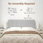 Queen Size Headboard Only-No Assembly, Upholstered Headboard Queen Size Linen Fabric Modern Style Headboards for Adjustable Bed Extra-Thick, Light Gray