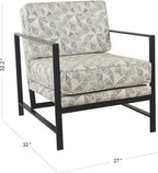 HomePop Modern Metal Frame Accent Chair Home Décor|Accent Chairs for Living Room & Bedroom - Gray Lines