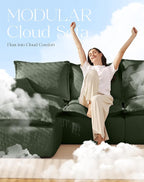 107" Comfy Cloud Couch with L-Shape Chaise & Deep Seat, Modular Sectional Sofa in a Box, Boneless Upholstered Couches for Living Room, No Assembly Required (Soft Corduroy, Green)