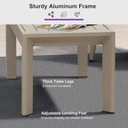 PURPLE LEAF 4 Pieces Patio Conversation Set Outdoor Wicker Furniture with Aluminum Table and Rattan Chairs Sofa Cushions Included for Porch Backyard Garden Balcony Champagne
