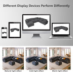 129.3" Oversized Modular Sectional Sofa, U Shaped Couch with Movable Ottoman, Large 7 Seater Corner Sofa for Living Room, Office, Spacious Space, Grey