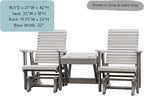 DutchCrafters Modern Horizontal Slat High Back Poly Double Glider Chairs with Center Table Outdoor Patio Furniture (White & Cedar)