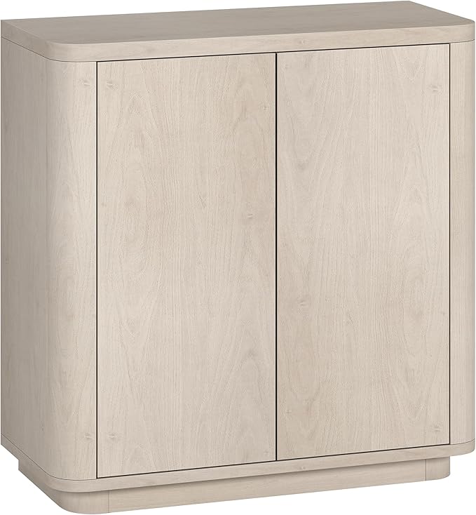 Henn&Hart 32" Wooden Accent Cabinet, Modern Sideboard Buffet Cabinet with Adjustable Shelf for Living Room, Dining Room, Bedroom or Entryway, Alder White