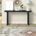 Henn&Hart 55'' Wooden Rectangular Fluted Console Table Entryway Table, Sofa Table for Entryway, Living Room, Couch, Hallway, or Office, Black Grain
