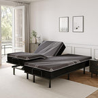Split King Adjustable Bed Frame with 12 inch Gel Memory Foam Mattress, CertiPUR-US Certified Fiberglass Free, Zero Gravity & Wireless Remote, Head & Foot Incline, 80"×76"