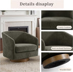 Lumibee Swivel Accent Chairs Set of 2, Chenille Fabric Swivel Barrel Chairs for Living Room, Modern Comfy Upholstered Round Armchairs Single Sofa Chairs for Bedroom, Club-Tan