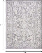 SAFAVIEH Area Rug 9x12 - Reflection Collection - Large - Light Grey & Cream, Non-Shedding & Easy Cleaning, Ideal for Living Room, Bedroom, Dining Space (RFT665C)