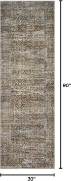 Loloi Amber Lewis Billie Collection, Tobacco & Rust 2'-6" x 7'-6" Area Rug – Antique & Distressed Accent Rugs for Living Room, Bedroom, Entryway & Hallway, No Shed High Traffic Area Home Decor Rug