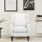 Accent Chair, Modern Living Room Chairs with Wingback, Comfy Upholstered High Back Single Sofa for Bedroom, Mid-Century Reading Armchair Sillas para Sala