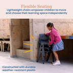 ECR4Kids 14in Plastic School Stack Chair, Children's Furniture, Grey, 4-Pack