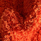 Unique Loom Solid Shag Collection Area Rug (5' 3" Round, Tiger Orange)