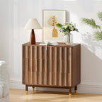 Fluted 3 Drawer Dresser, 31.5" Wide Modern Storage Chest of Drawers, Wood Drawer Organizer for Bedroom, Living Room, Hallway