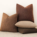 Foindtower Set of 2, Decorative Textured Boucle Throw Pillow Covers Accent Solid Pillow Cases Neutral Soft Cozy Couch Cushion Case for Chair Sofa Bedroom Living Room Home Decor 26x26 Inch Hazel Brown