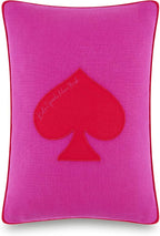 Kate Spade New York Queen of Spades Reversible Decorative Pillow, 14" x 20" Throw Pillow for Bed or Sofa, Cotton Cover, Black, White, Pink and Red, 14 x 20