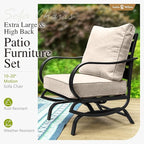 Sophia & William Patio Furniture Sets 5 Seats Outdoor Metal Conversation Sets 5 Pcs with 2 x Cushioned Swivel Sofa Chairs,1 x 3-Seat Sofa,2 x Ottomans for Coffee Lawn Backyard Poolside Beige