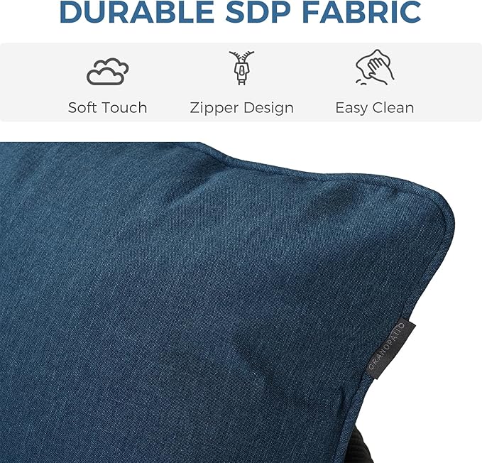 Grand patio 5-Piece Outdoor Dining Set for 4 with 1 Rectangle Expandable Table for 4-6 Person, Metal Woven Wicker Fixed Patio Chairs with Thickened Cushions for Yard, Poolside (Brown)