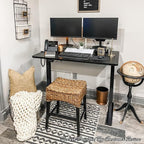FLEXISPOT EN1 One-Piece Standing Desk 48 x 24 Inches Electric Stand Up Desk for Home Office (Black Frame + 48" Black Top)