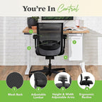 HON Convergence Ergonomic Office Chair, Breathable Back Support Mesh, Adjustable Arms, Computer Chair with Lumbar Support, Rolling Swivel Wheels, Comfortable Synchro-Tilt Recline, Fabric, Peacock
