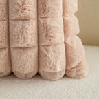Neelvin Camel Faux Fur Cozy Soft Plaid Decorative Throw Pillow Covers 24x24 inch Set of 2,Velvet Pillowcase Cushion Case for Sofa Couch